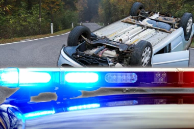 TEŠKA SAOBRAĆAJKA U OVČAR BANJI! Automobil sleteo s puta, stvaraju se gužve! (FOTO)
