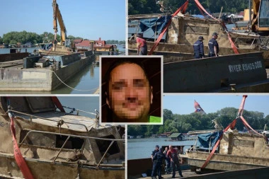ČAMAC JE IZVAĐEN U SVIM TEHNIČNIM USLOVIMA, SA RONIOCIMA I DIZALICOM! Evo kako je izgledalo spasavanje potonulog broda u Savi! (VIDEO)